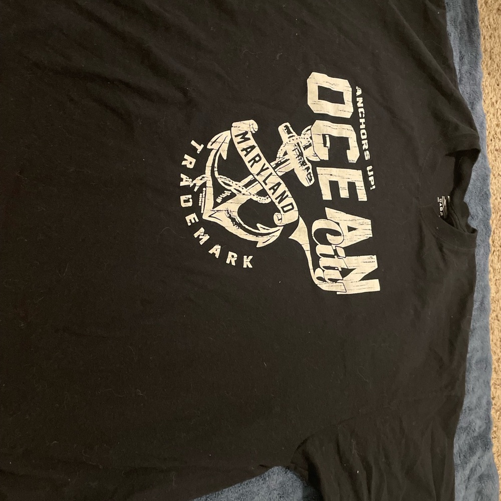 Ocean City Black Graphic T-Shirt